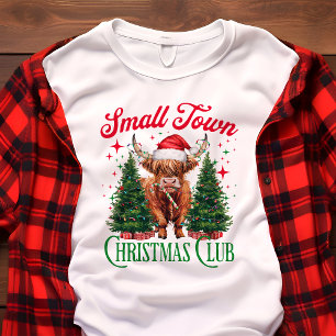 T-shirt En Tri-matière Petit Club de Noël de la Ville de Highland Cow Hol