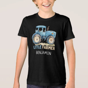 T-shirt En Tri-matière Petit Fermier Vintage Tracteur bleu ferme pour enf