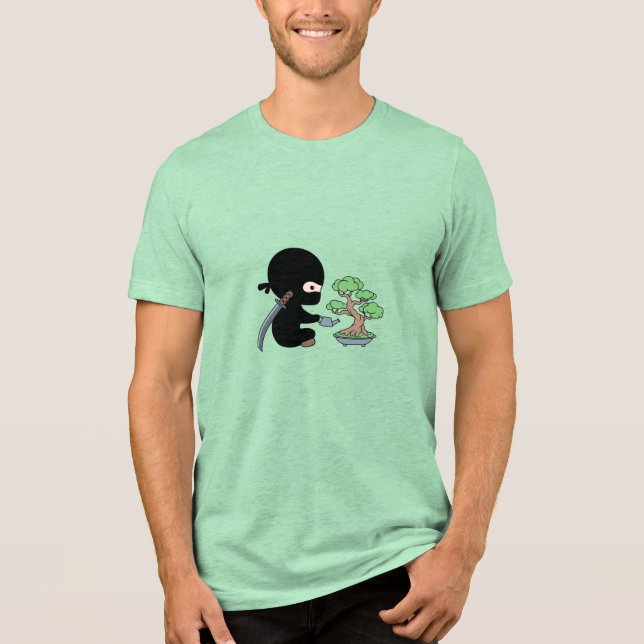 T-shirt En Tri-matière Petit Ninja arrosage Bonsai Tree (Recto)