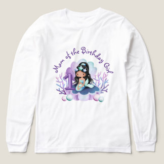 T-shirt En Tri-matière Petite Sirène Maman de la Fille de l'Anniversaire