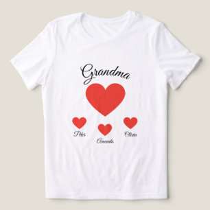 T-shirt En Tri-matière Petits-enfants de grand-mère de coeur rouge