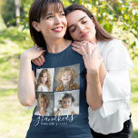 T-shirt En Tri-matière Petits-enfants font la vie Grand 4 Photo Collage<br><div class="desc">Un cadeau bien pensé pour grand-mère, ce modèle de t-shirt personnalisé dispose d'un 4 modèle photo pour personnaliser avec des photos des petits-enfants. Une combinaison d'écriture manuscrite moderne combinée à une police sans serif moderne épelle "petits-enfants rendent la vie grandiose !" Créez des souvenirs durables avec ce design élégant qui...</div>