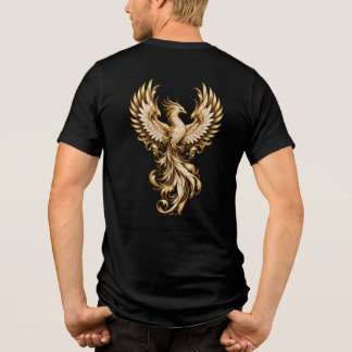 T-shirt En Tri-matière Phoenix doré Ivoire Ornemental Impression au dos