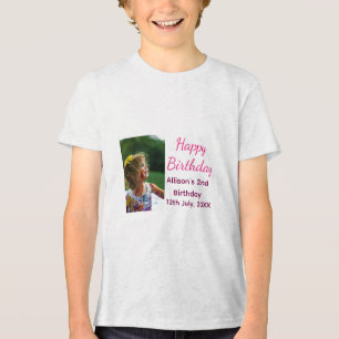 T-shirt En Tri-matière Photo classique moderne ajouter nom date heureux