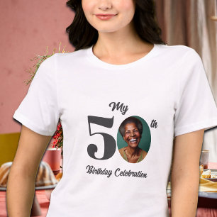 T-shirt En Tri-matière Photo d'anniversaire 50 ans gras