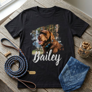 T-shirt En Tri-matière Photo de chien personnalisé avec nom