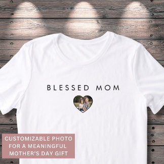 T-shirt En Tri-matière Photo de cœur de maman bénie Fête des mères Modern