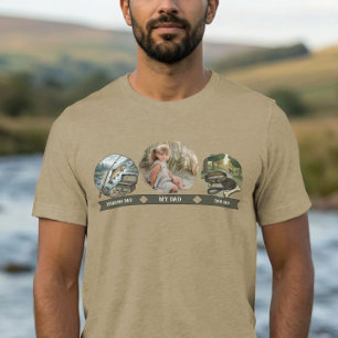 T-shirt En Tri-matière Photo de mon papa Pêcheur papa et papa de chien