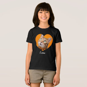T-shirt En Tri-matière Photo de nom et de cœur avec une typographie moder