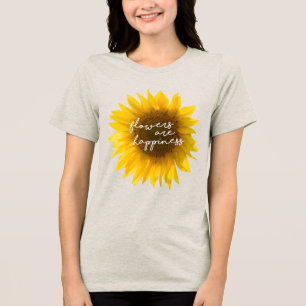 T-shirt En Tri-matière Photo de tournesol réel Champ Fleurs sont bonheur