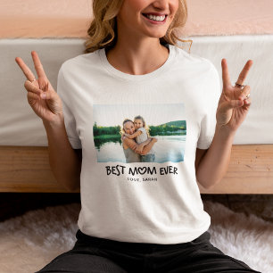T-shirt En Tri-matière Photo du cœur fantaisiste Meilleure maman ever