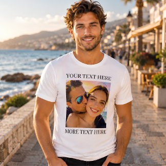 T-shirt En Tri-matière Photo et texte personnalisés