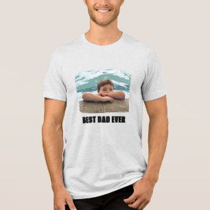 T-shirt En Tri-matière Photo Meilleur Papa De Tous Les Temps Tout En Maju