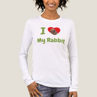 T-shirt En Tri-matière Photo personnalisé J'adore mon lapin Holland Lop