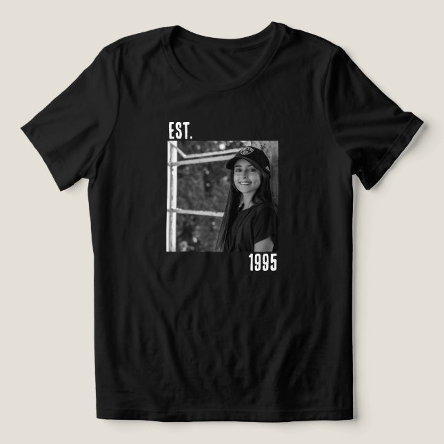 T-shirt En Tri-matière Photo Vintage Personnalisée Et Cadeau Du 30E Anniv (Design Recto)