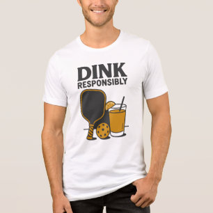 T-shirt En Tri-matière Pickleball Drôle   Dink de manière responsable