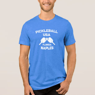 T-shirt En Tri-matière Pickleball Paddle Ball Naples Florida USA Custom