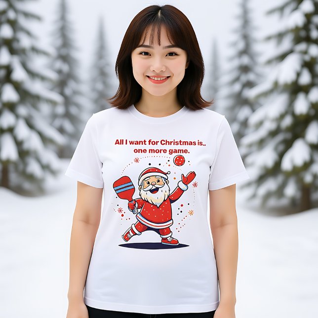T-shirt En Tri-matière Pickleball 🎅 Père Noël encore un jeu (Pickleball🎅 Santa one more game Tri-Blend Shirt)