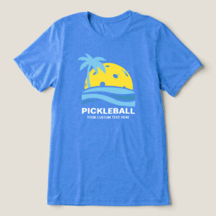 T-shirt En Tri-matière Pickleball Tropical Palm Tree Sun Votre texte pers