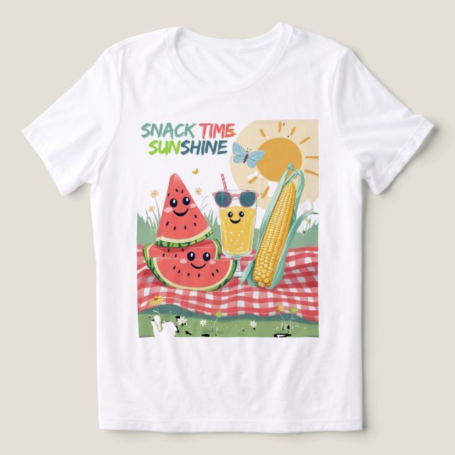 T-shirt En Tri-matière Picnic Pals – Summer Snack Squad (Design Recto)