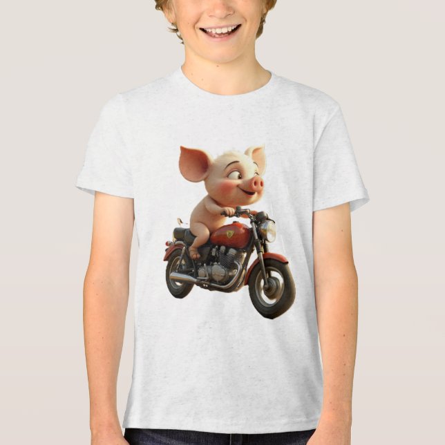 T-shirt En Tri-matière pig on a hog (Recto)