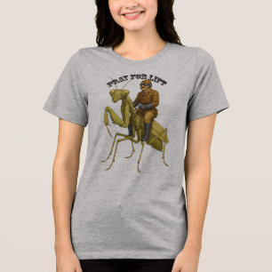 T-shirt En Tri-matière Pilote Vintage Chevauchant une Mantide Religieuse