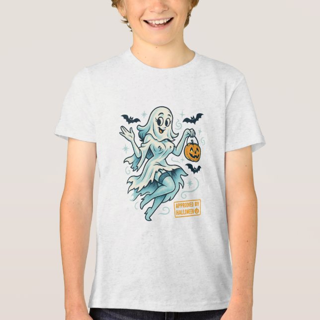 T-shirt En Tri-matière Pin-up Fille Fantôme - Halloween Éffrayant mignon (Recto)