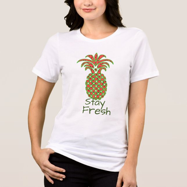T-shirt En Tri-matière Pineapple Stay Fresh Shirt - Cool Womens Tri-Blend (Recto)