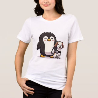 T-shirt En Tri-matière Pingouin avec chien aidant