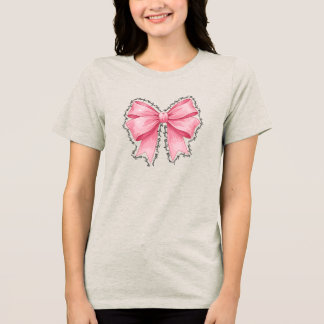 T-shirt En Tri-matière Pink Bow T-Shirt • Elegant Thanksgiving Outfit