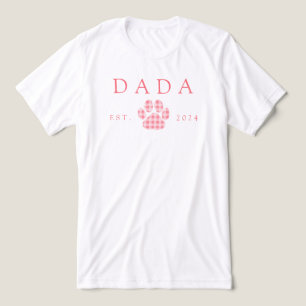 T-shirt En Tri-matière Pink Dada En vichy Empreinte de patte chiot Annive