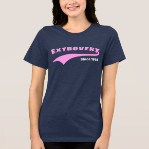 T-shirt En Tri-matière Pink Extrovert Typographie Swoosh Date personnalis