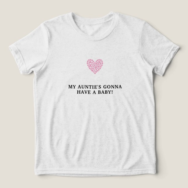 T-shirt En Tri-matière Pink Heart Baby Shower (Design Recto)
