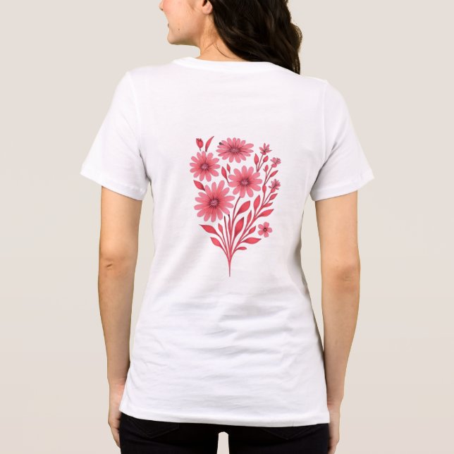 T-shirt En Tri-matière Pink Wildflower Floral Bouquet (Verso)