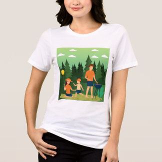 T-SHIRT EN TRI-MATIÈRE PIQUE-NIQUE FAMILIAL