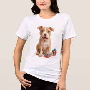 T-shirt En Tri-matière Pitty Party - Pitbull Puppy avec corde colorée jou
