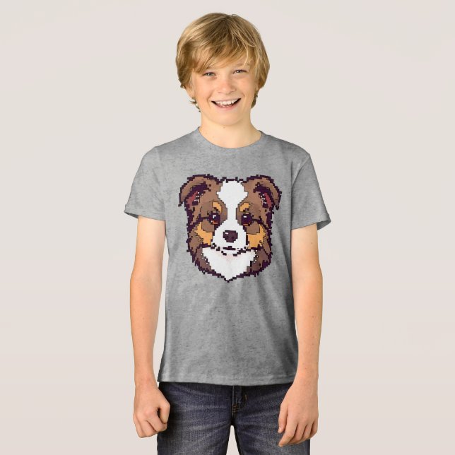 T-shirt En Tri-matière Pixel Aussie Barks (Recto plein)