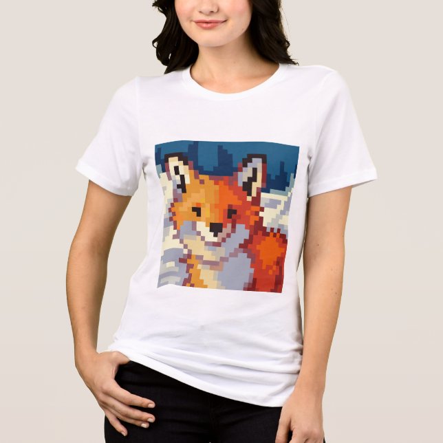 T-shirt En Tri-matière Pixelart, Pixel Art, Fox, renvos (Recto)