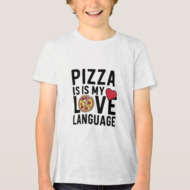 T-shirt En Tri-matière Pizza est ma langue d'amour (Recto)