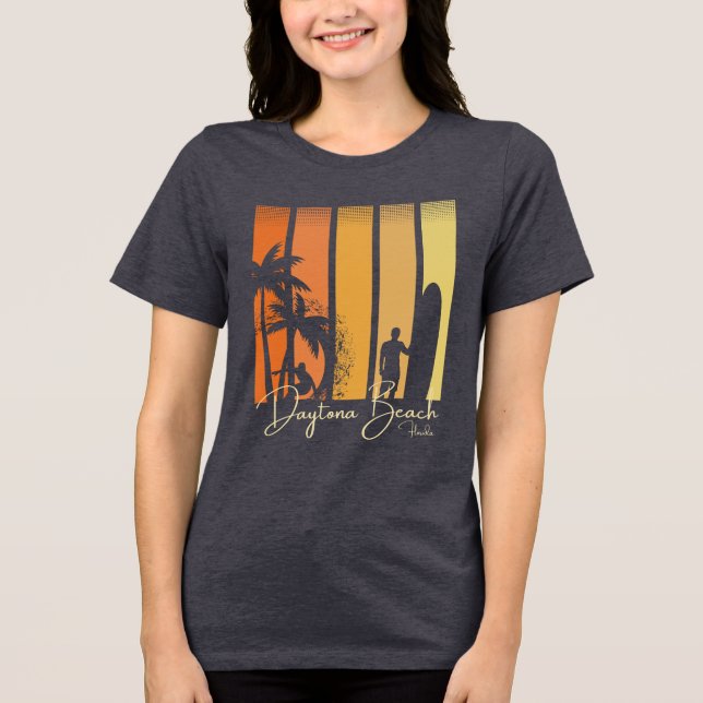 T-shirt En Tri-matière Plage de Daytona Beach Floride Surf (Recto)