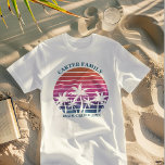 T-shirt En Tri-matière Plage Vacances Famille Réunion Personnalisé Tropic<br><div class="desc">Cool assorti aux t-shirts tricolores pour vacances en famille tropicale pour un père ou un frère à porter lors d'une croisière sur l'île. Doté de beaux palmiers face à un joli coucher de soleil de plage rose. Parfait tee - shirt sur mesure pour votre séjour d'été à la mer.</div>
