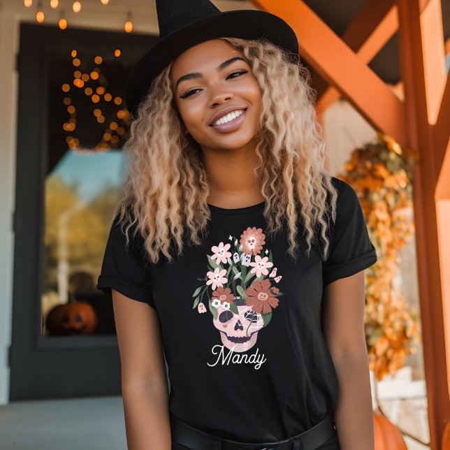 T-shirt En Tri-matière Plaisir Éffrayant floraison Halloween crâne (spooky autumn nights halloween)