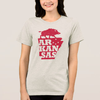 T-shirt En Tri-matière Plan de l'État de l'Arkansas Contour Pig Razorback