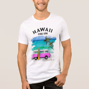 T-shirt En Tri-matière Planche de surf vintage rose Hawaii Kamaʻaina Van