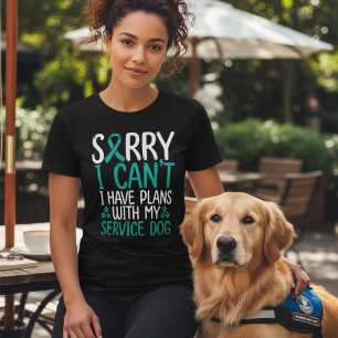 T-shirt En Tri-matière Plans de chien de service TSS avec ruban sarcelle