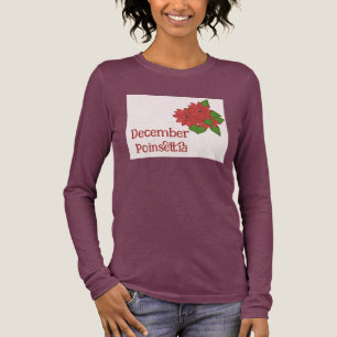 T-shirt En Tri-matière Plante de Poinsettia Aquarelle Anniversaire Décemb