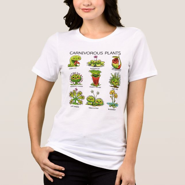 T-shirt En Tri-matière Plantes carnivores mignonnes (Recto)