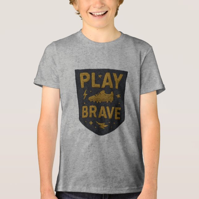 T-shirt En Tri-matière Play Brave Football Embroidered Design (Recto)