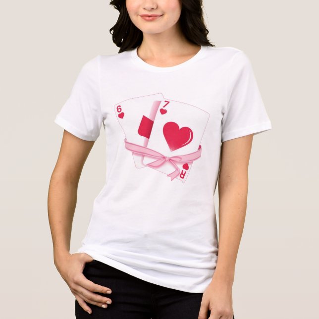 T-shirt En Tri-matière Playing Cards Valentine 6 & 7 Romantic Gift (Recto)