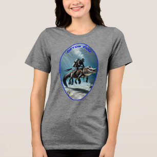 T-shirt En Tri-matière Plongée vintage de la SCUBA Plongée chevauchant un